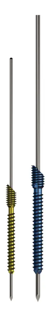 Vue rapprochée de la tête biseautée de la vis MI Screw
