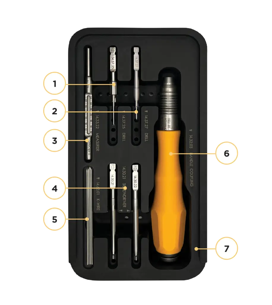 Kit ancillaire Mini Arthrostab Ø2.5 biseautée - Ortho Cape